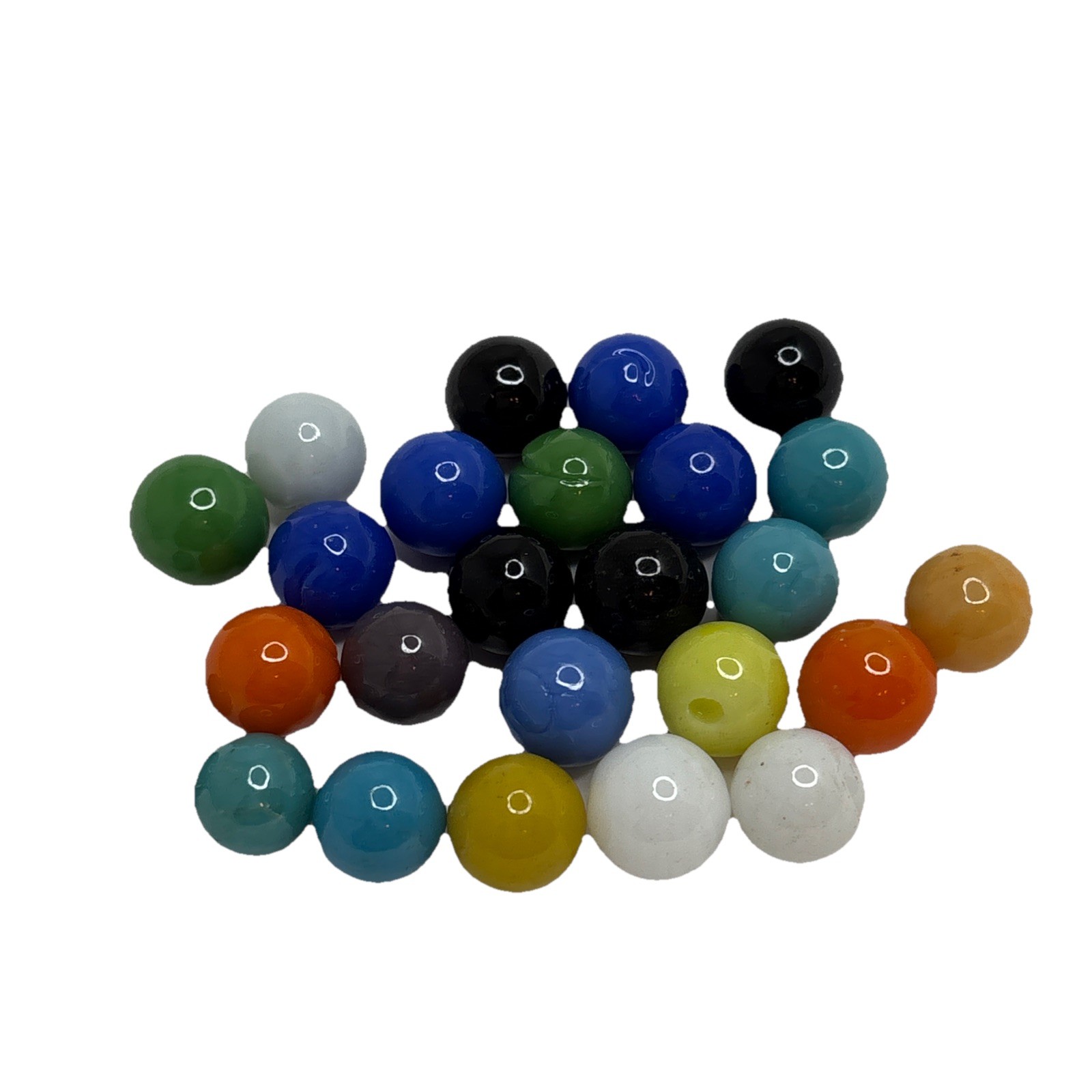 Vintage Bright Color Glass Marbles Lot of 25 Peewee Size E