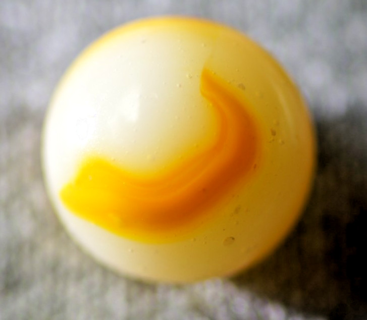 Peltier National Line Rainbo Toy Marble, Orange-Yellow Ribbons, Aventurine #273
