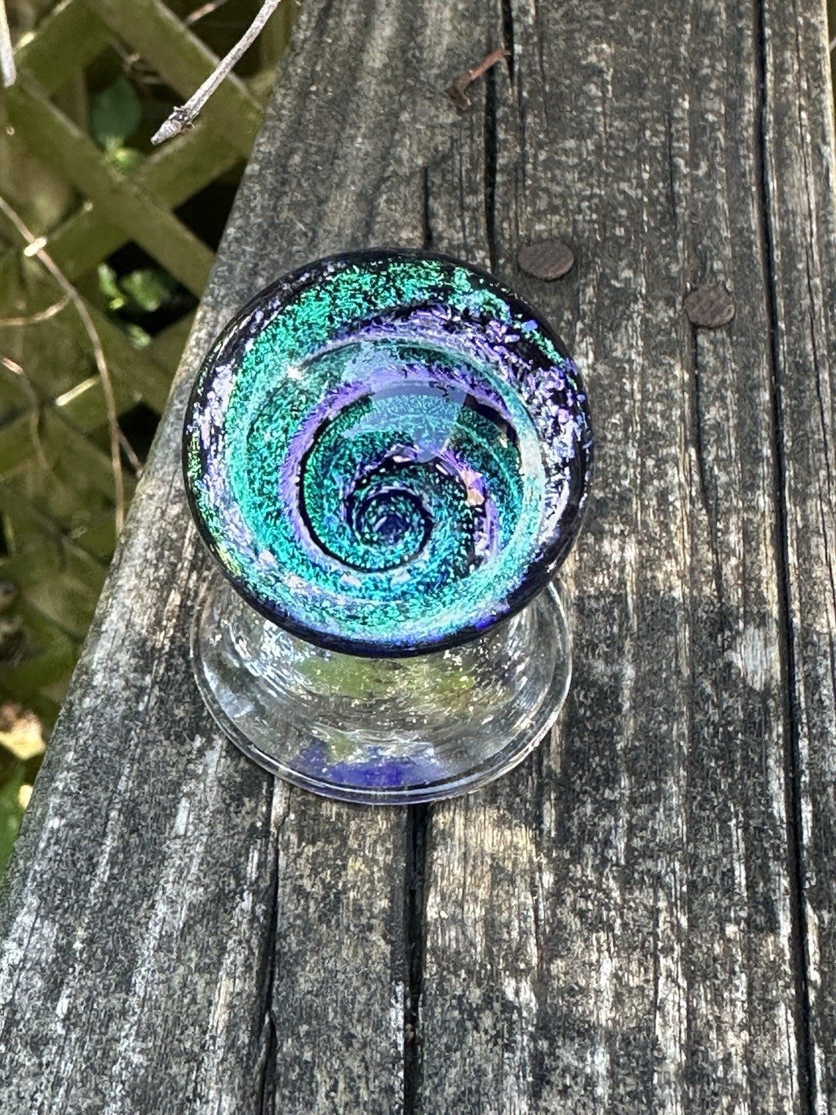 Mazet Studio’s Art Glass Dichroic Vortex Marble 1.6″