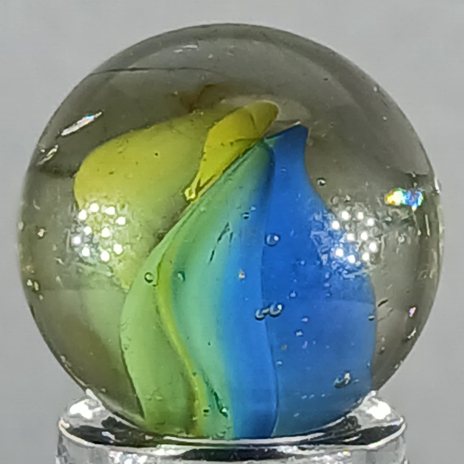 Vintage Tri-Color Hybrid Cat’s Eye Marble .62 Inches Near-Mint Condition