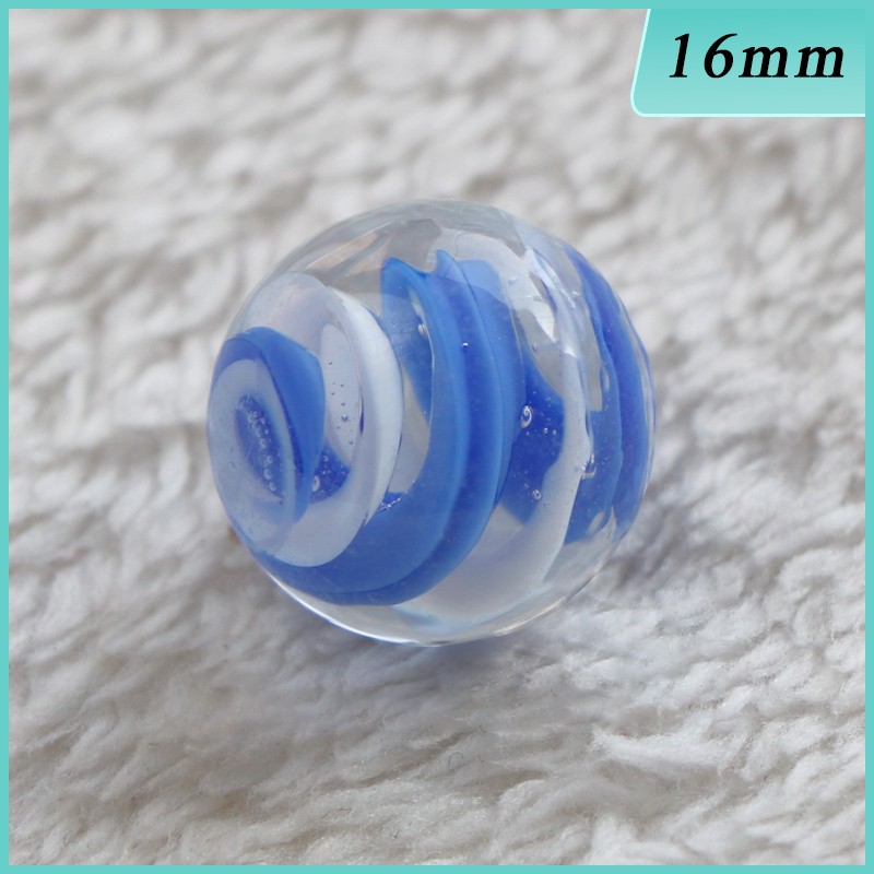16mm Glass Beads Marbles Solid Ball Decorative Sphere Blue White Kids Toy Games