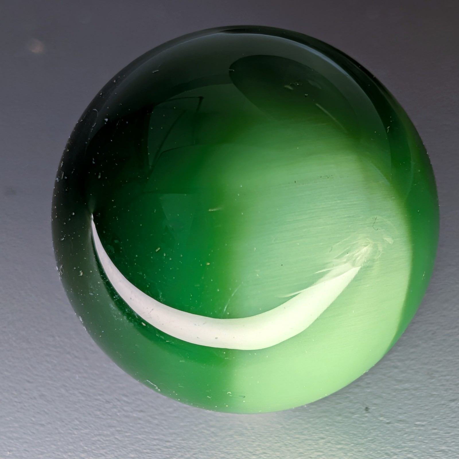Natural Green Chrysoberyl Cats Eye Art Marble Sphere Gemstone Orb Sz:1.58″
