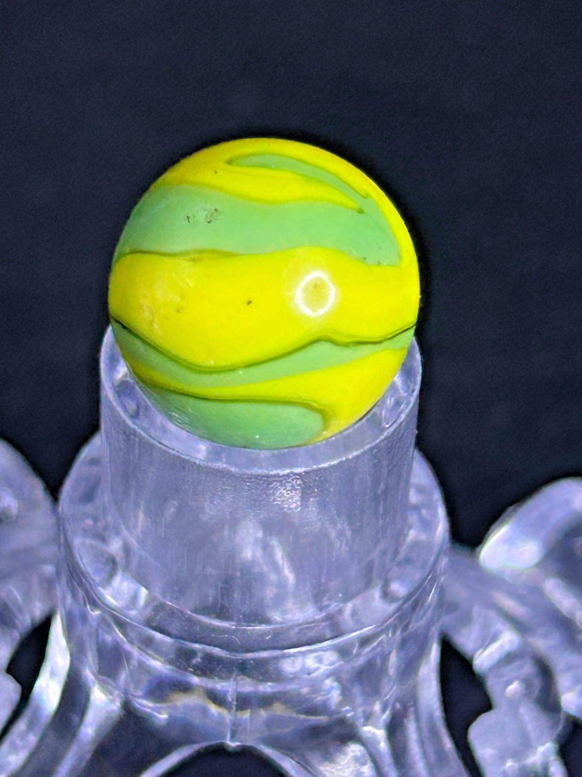 Christensen Agate Co. Swirl Yellow & Green Marble .56″ Near Mint+ CAC7
