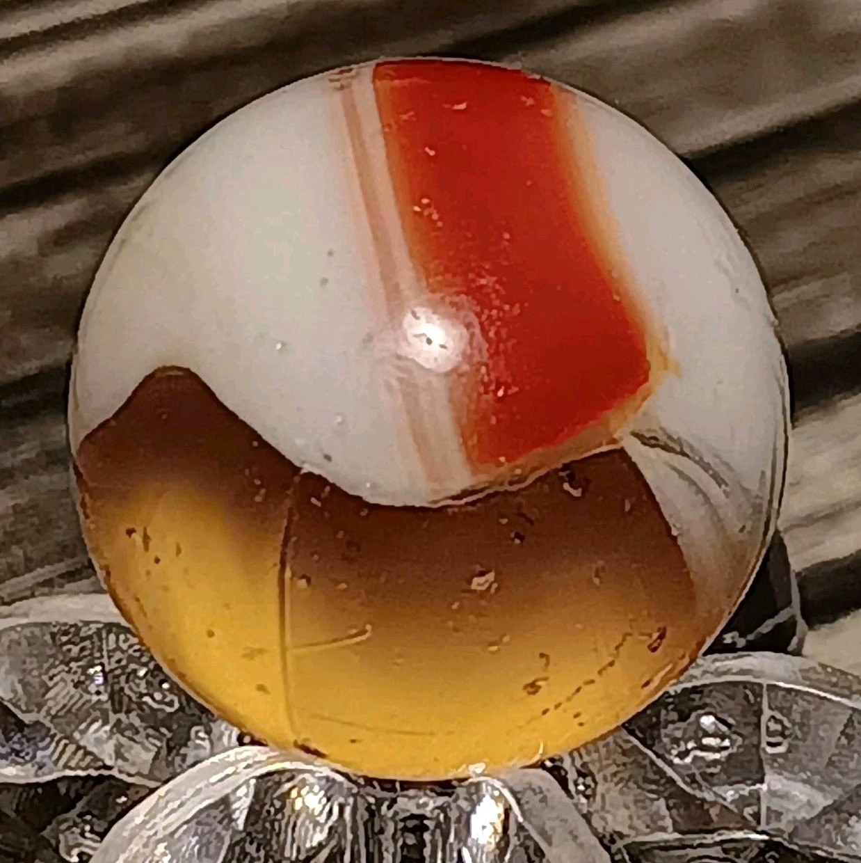 VITRO AGATE TRI-LITE HELMET PATCH MARBLE. HTF COLOR COMBO .59″ NEAR MINT.