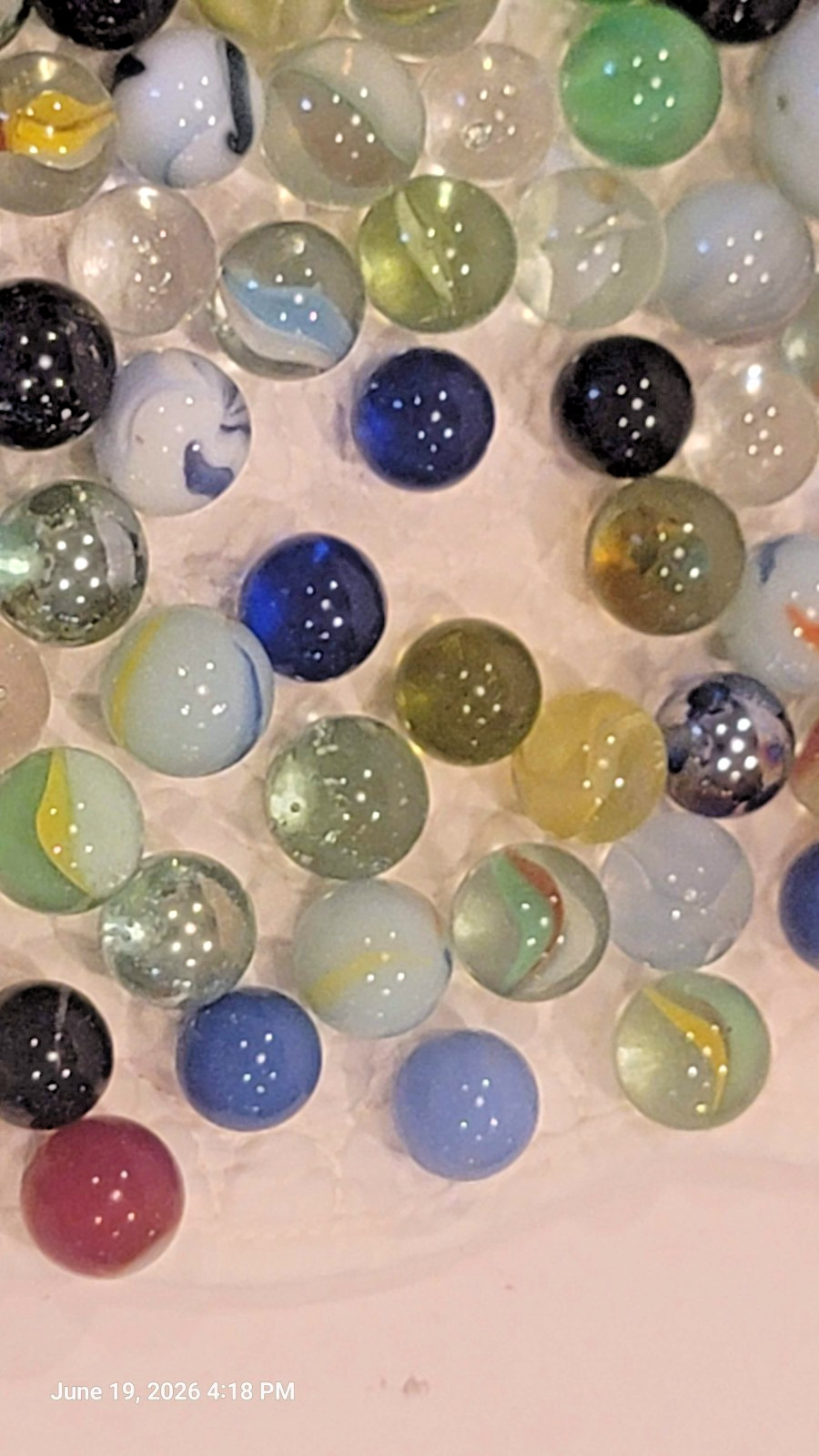Marbles lot Vintage Various Types and Sizes 2 Pound 12 Oz Shooters Cats Eyes Etc
