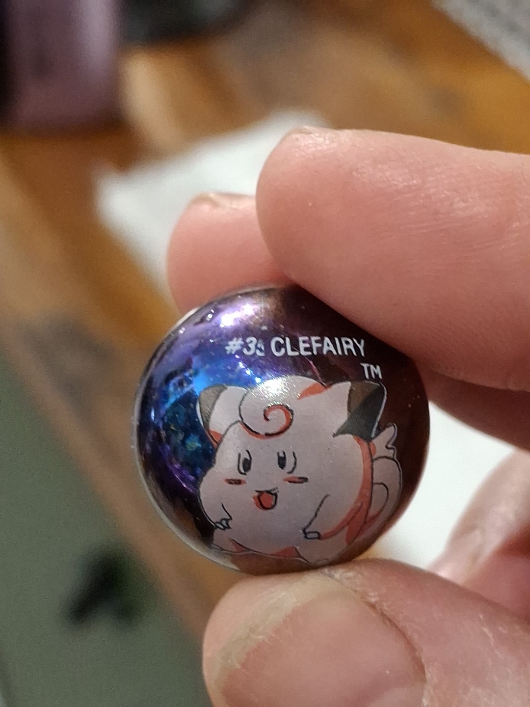 POKEMON MARBLE CLEFAIRY #35 Holo GLASS MARBLE