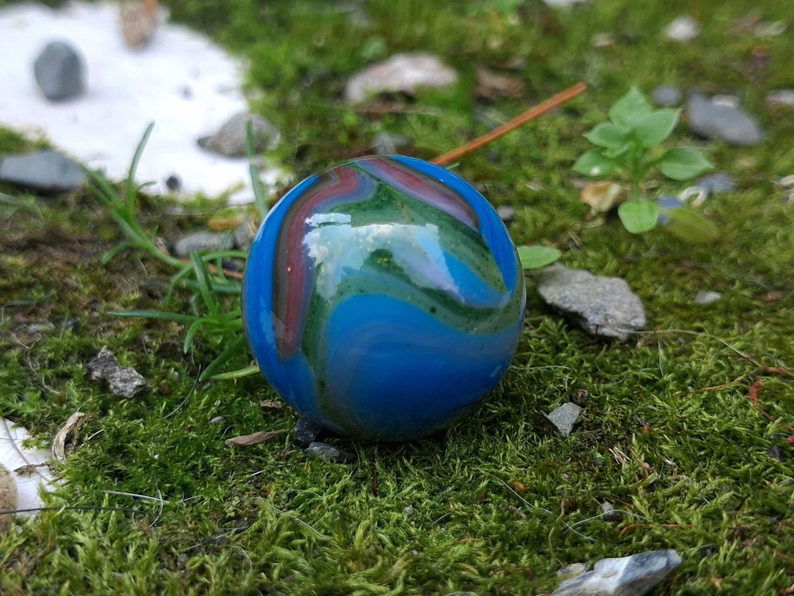JABO/DAS Blue Racer Green Aventurine Swirl Marble Size .71 Mint