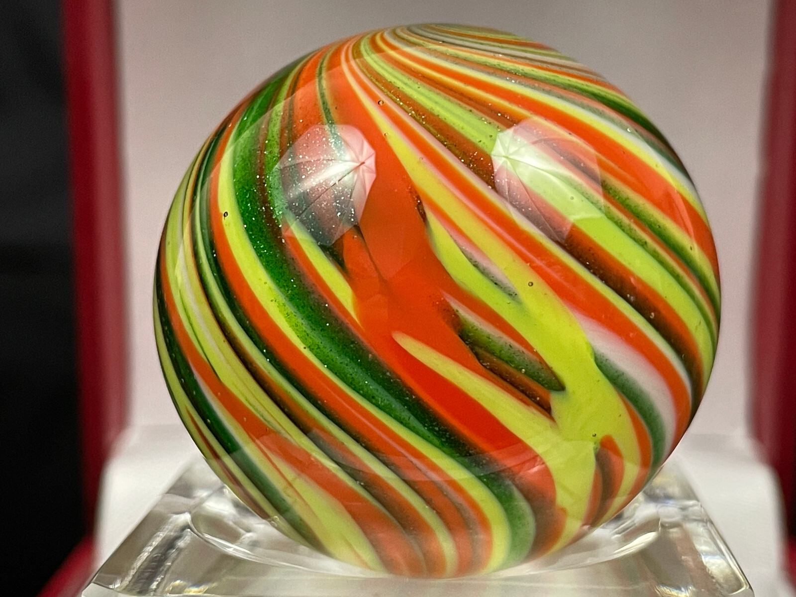 Rick Davis Glass Art Marble 1.48″ Signed #25