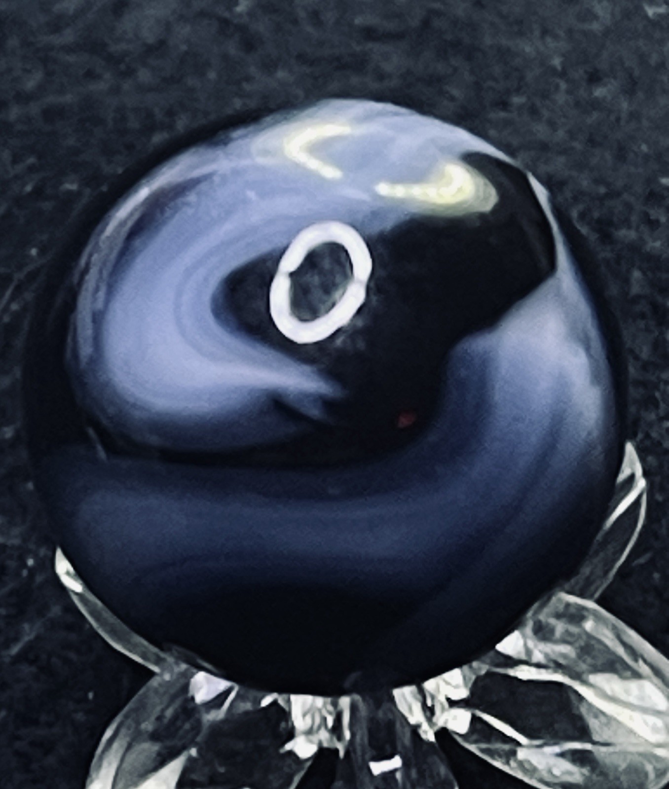 HTF Vintage Black w/White Ravenswood Swirl NM Circa 1930-1940 .547” M1013
