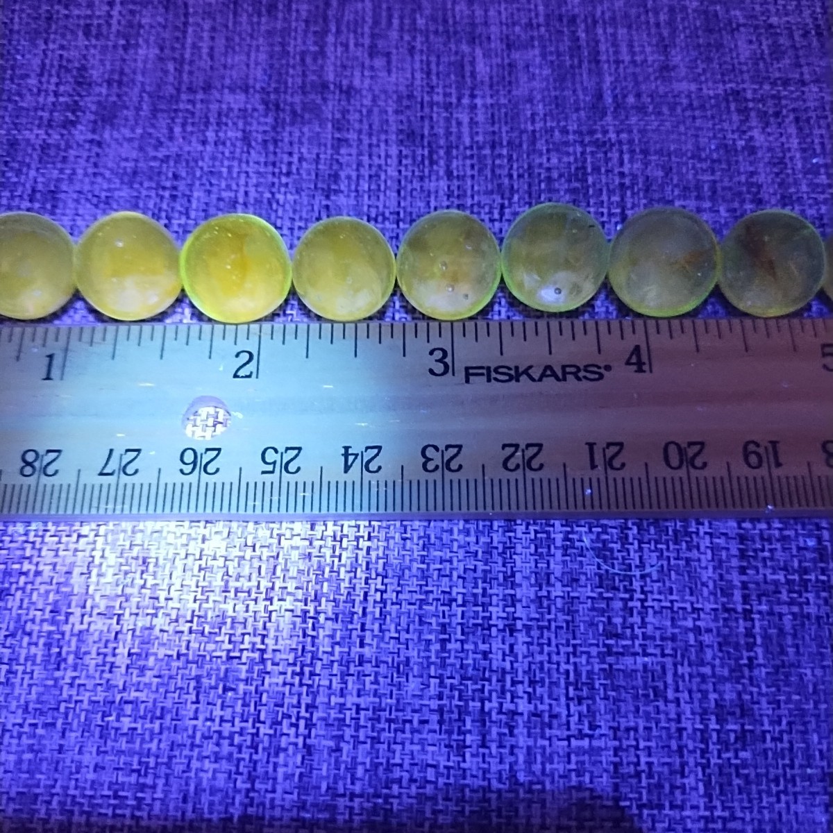 Lot of 10 Light Aqua Green/Blue Uranium Marbles UV Glow Peewees