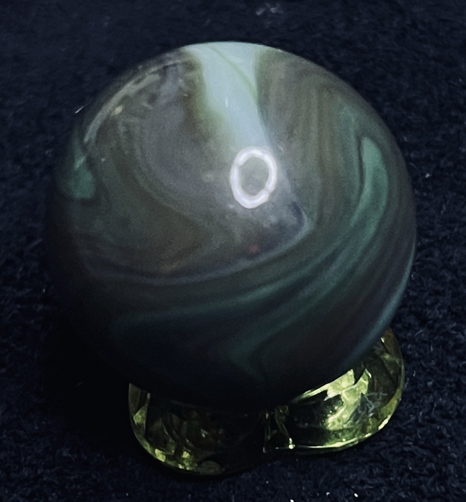 Master Marble Vintage .885” HTF Swirl Shooter. Earthy Greens, Browns & Purple.