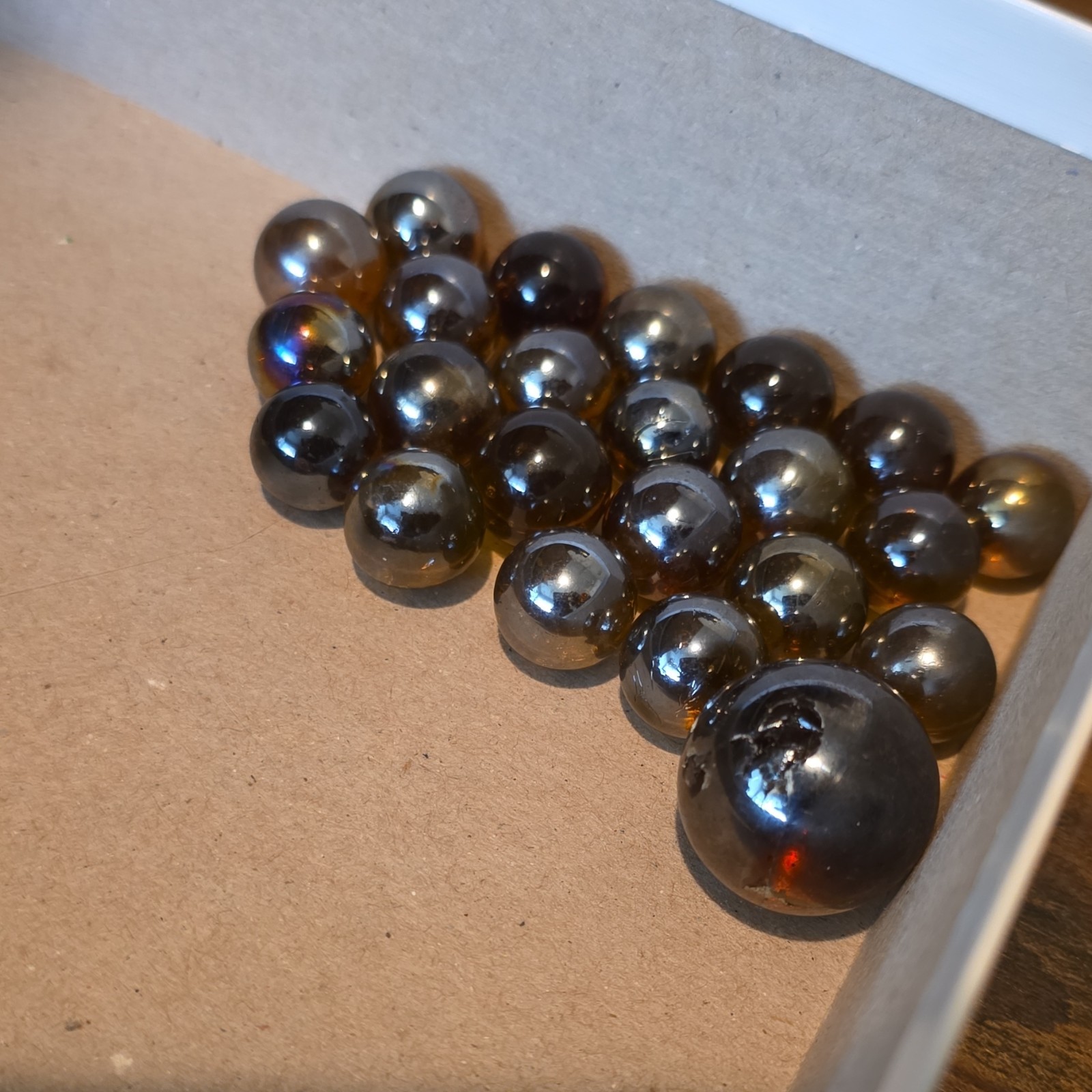 Glass Machine Made Toy Marbles Assorted Sizes Reflective Finish Collection