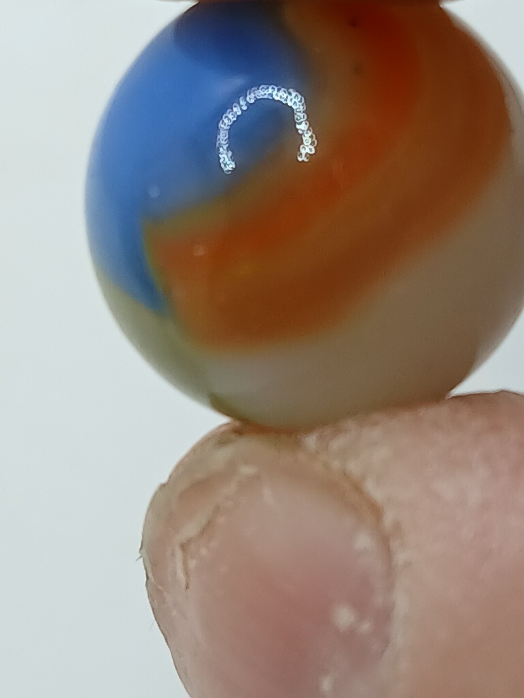 Vtg Vitro Agate Tiger Eye Marble 5/8in Blue Green White Red .63″ 41/64″