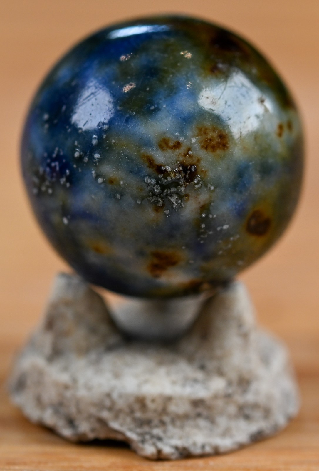 Fancy Handmade Bennington Marble & Old German Firing Stand, 0.75 inch Mint S1700