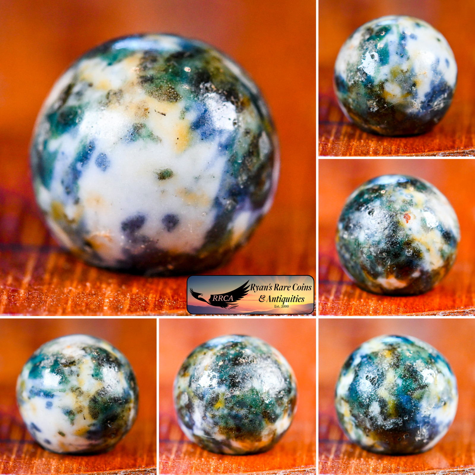 Colorful Fancy Bennington Marble, Handmade 0.58 inch, Mint, Germany, S1650