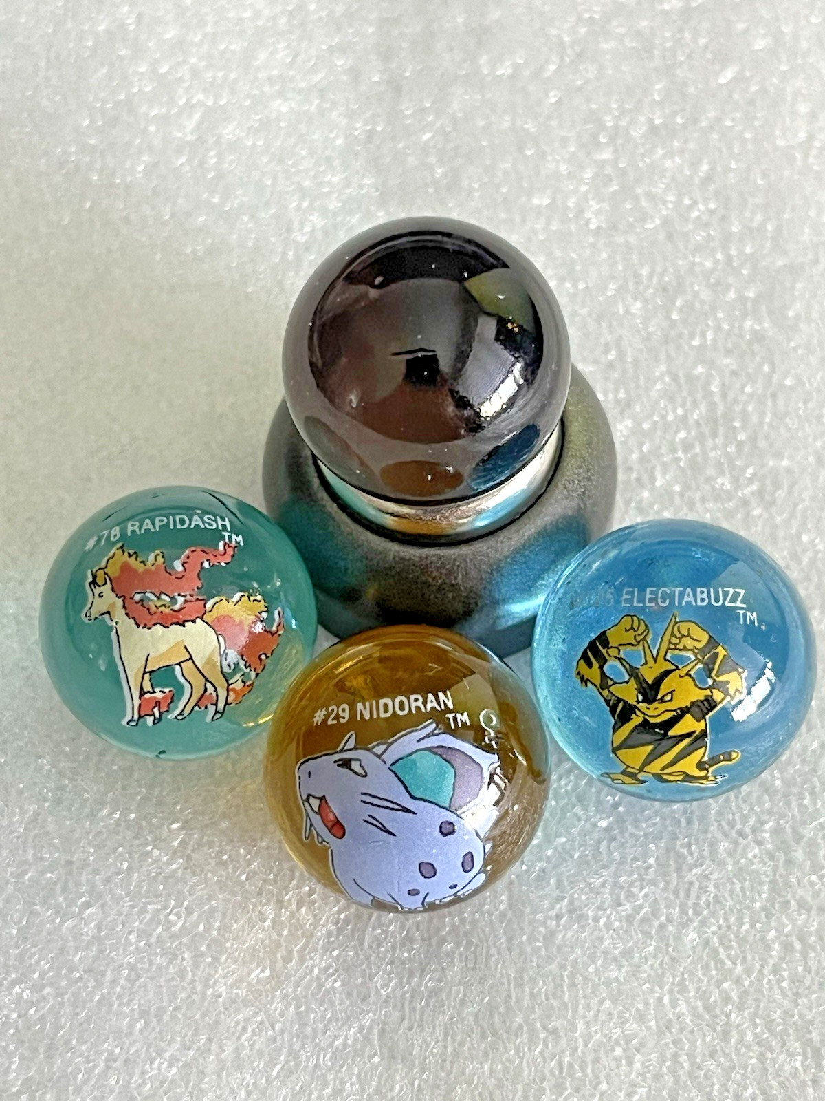 Vintage Pokémon Marbles Nidoran Nidorino Rapidash Electabuzz Evolution Set