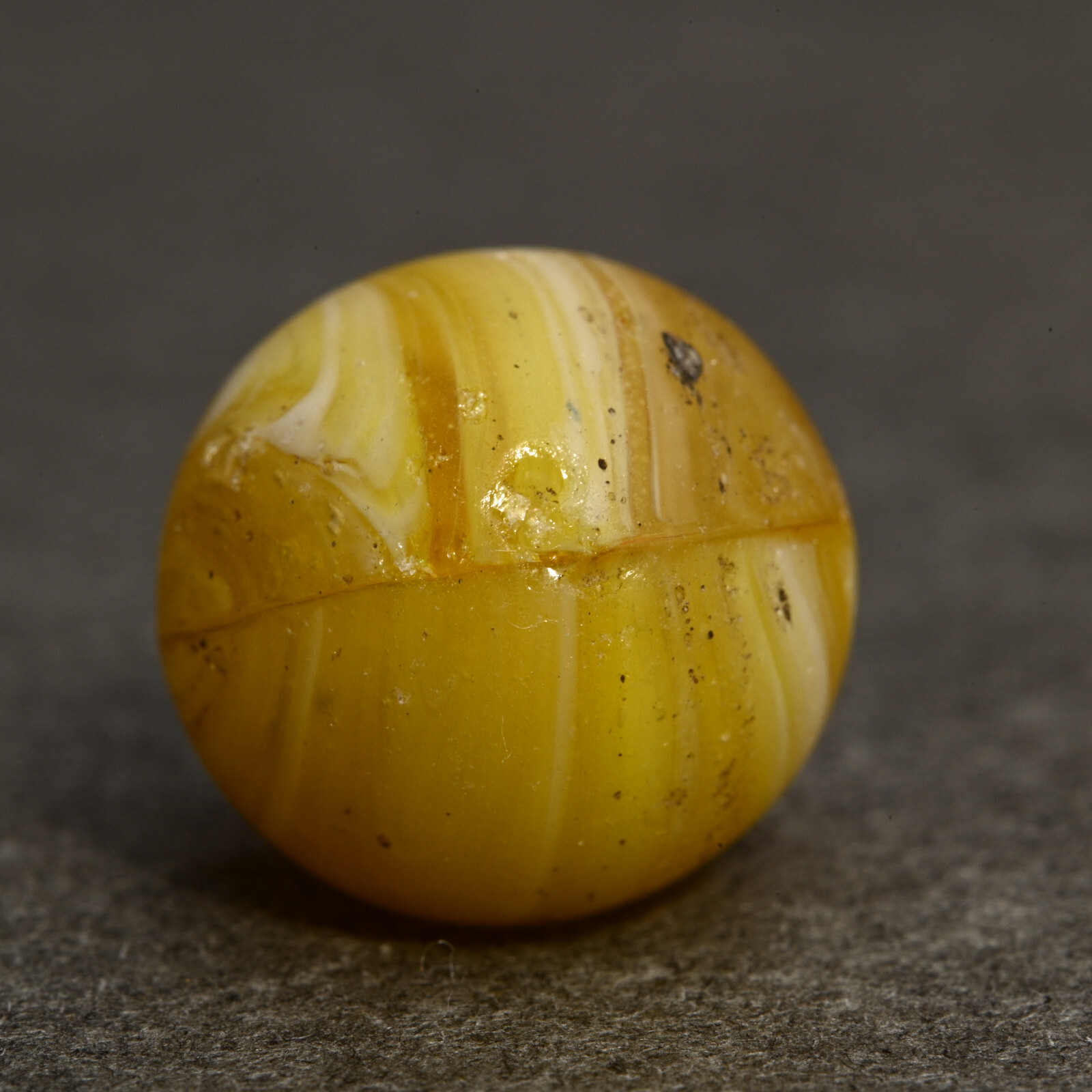 Older Vintage European Czech Bullet Mold Marble Tactile Lemon 13.9mm 17/32”