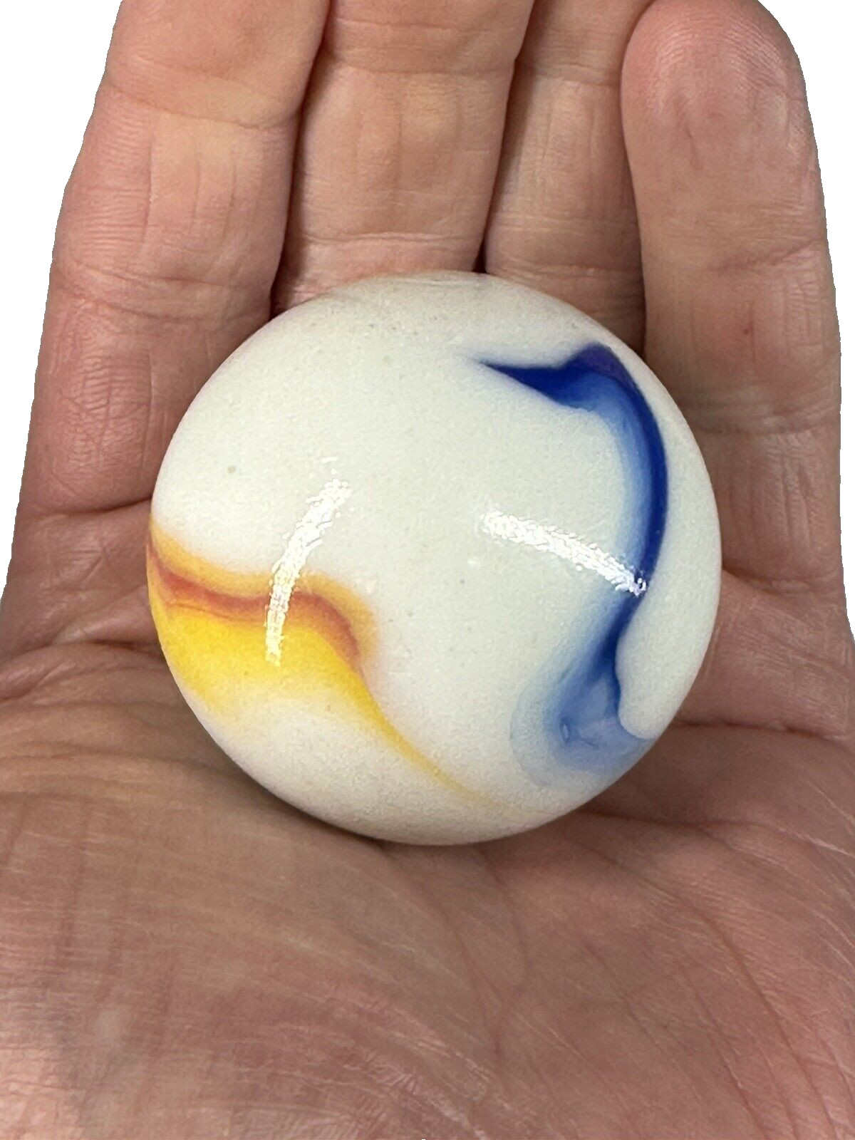 Toe Breaker 50mm (2″) GLORY Green/Blue/Red Swirl Marbles glass Toebreaker HUGE