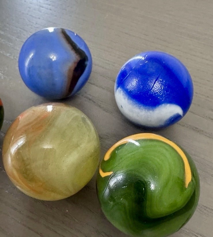 Vintage Marble Lot – 42mm Toebreaker Large Shooter – 5 Total Marbles