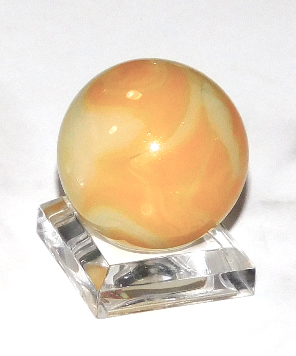 Vintage Marble Large Shooter Cream Light Yellow Swirl Opaque NM 0.98″ #0-139