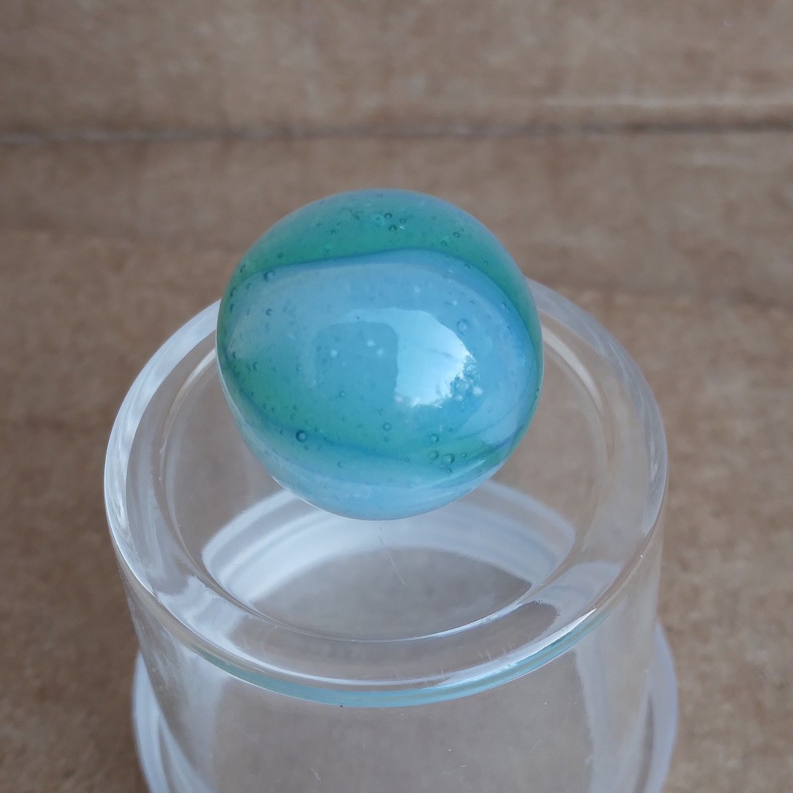 .57″ Vintage Rainbo Marble- Seedy Blue Green- Kokomo Peltier