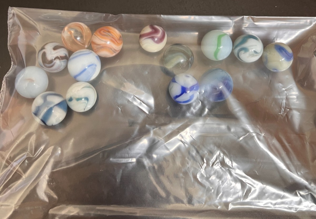 Nice Lot of 14 Vintage Marbles Akro or Peltier? – from Old Estate SEE PICS!!