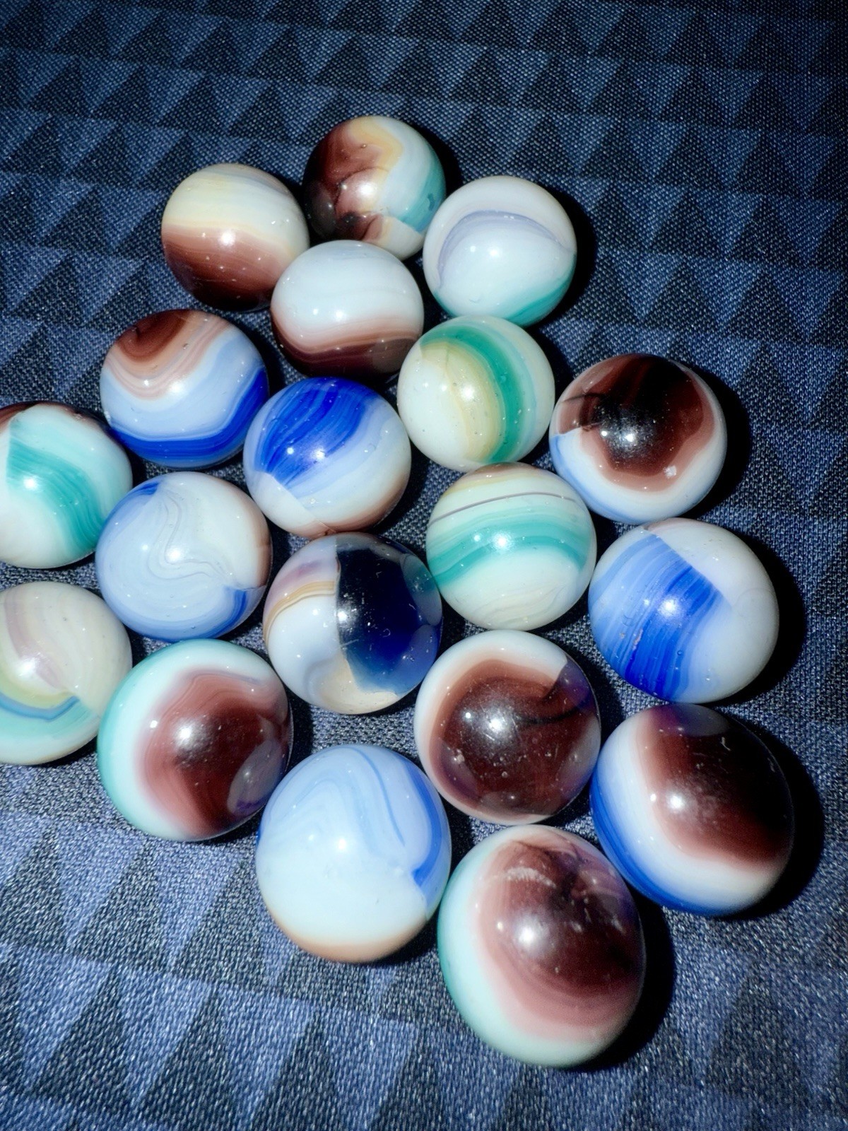 Vintage Glass Swirl Marble Akro Agate Vitro Peltier Marbles Lot Of 19