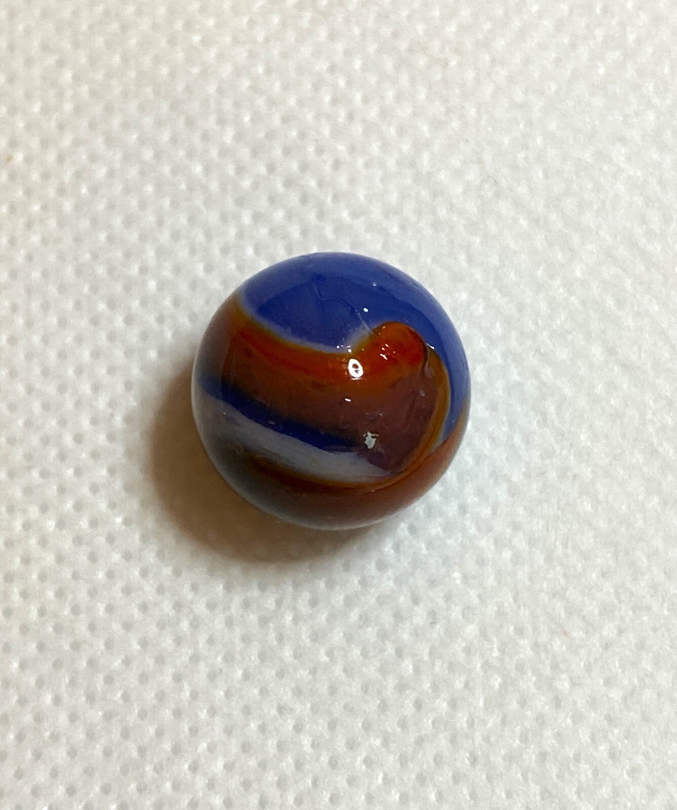 #7 PELTIER MARBLE HYBRID RAINBO BLENDED SPIDERMAN BURNT COLORS .62″ NM+/- MX126