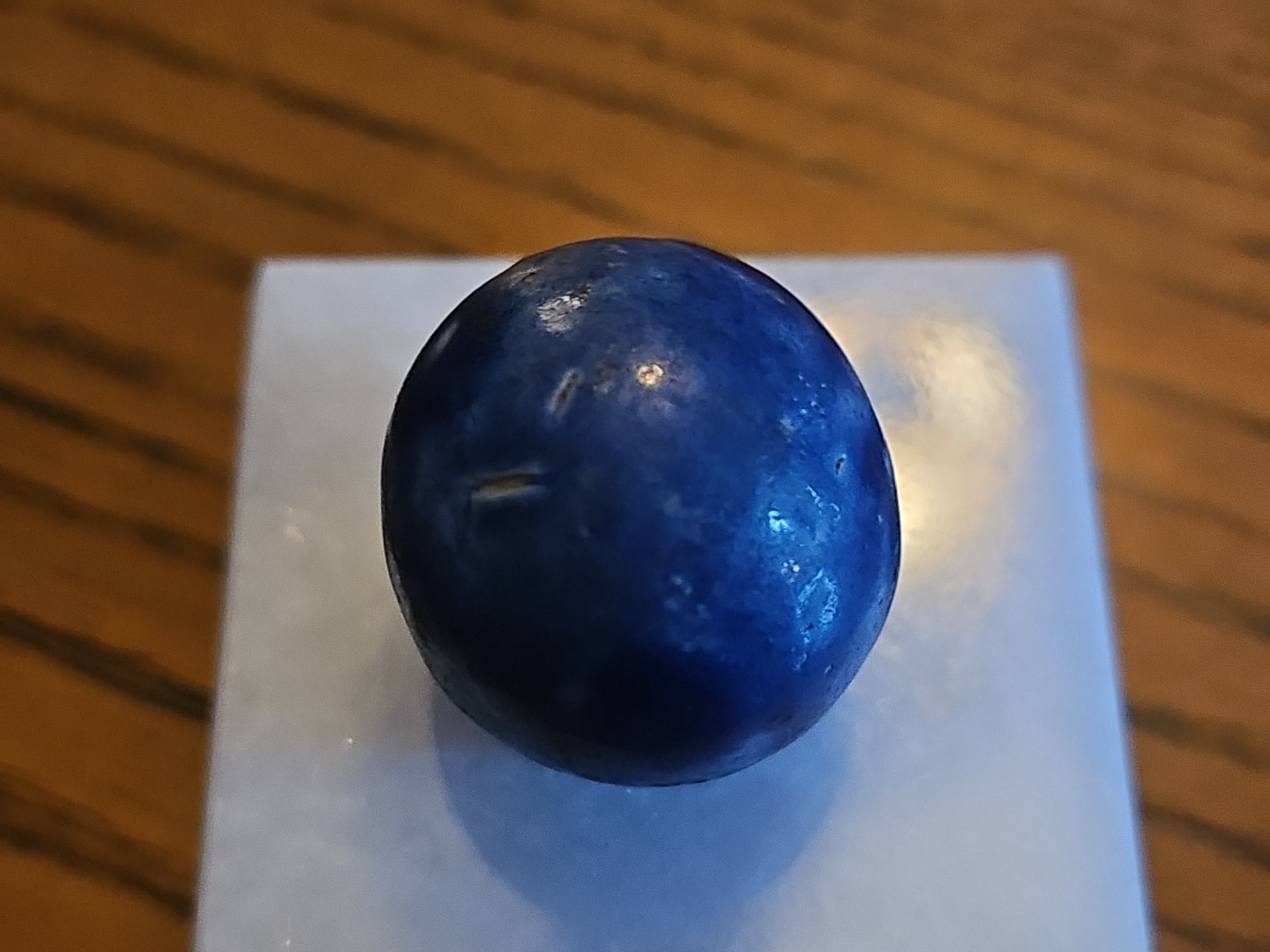 VTG Blue Bennington Marble 1.03-1.13″ Shooter German Handmade Clay Nice Shape