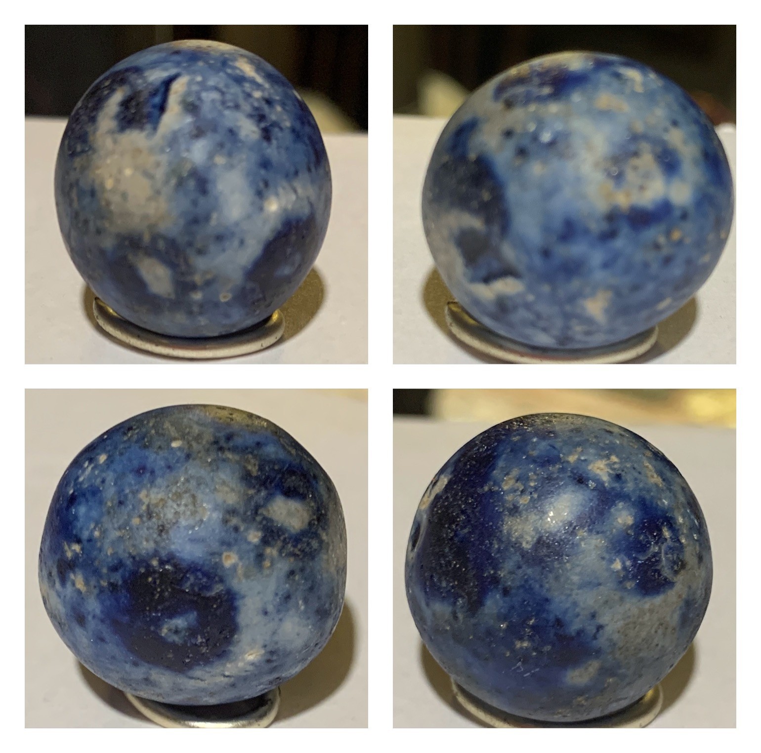 Civil War Era Bennington Clay Marble 1800’s Blue Germany