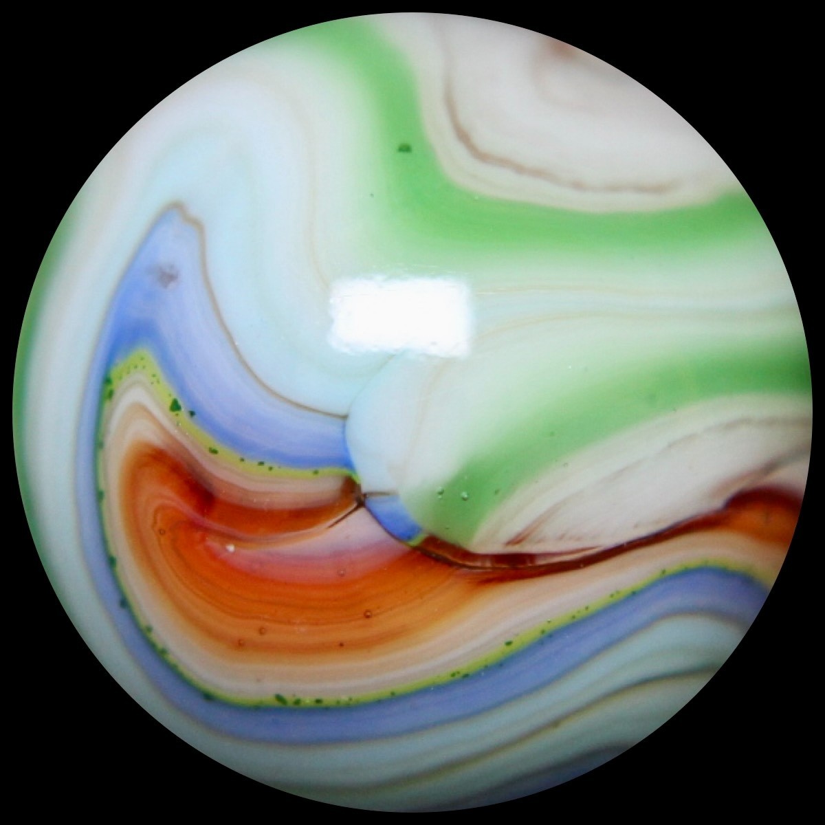 JABO Badger Marble Collector Series: Baby Blue Rainbow Wet Mint