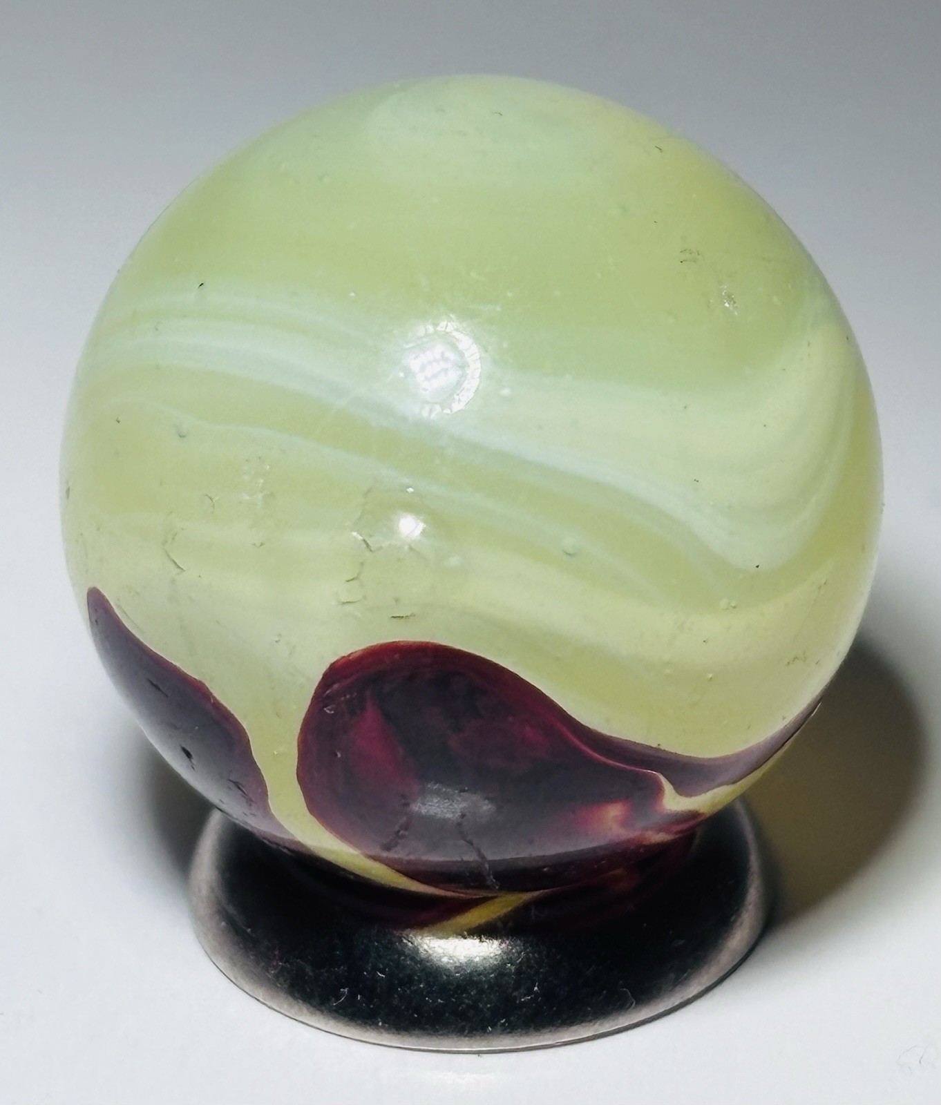 Big Boy Vintage Lemonade OXblood Swirl Marble .77” Near Mint- Condition