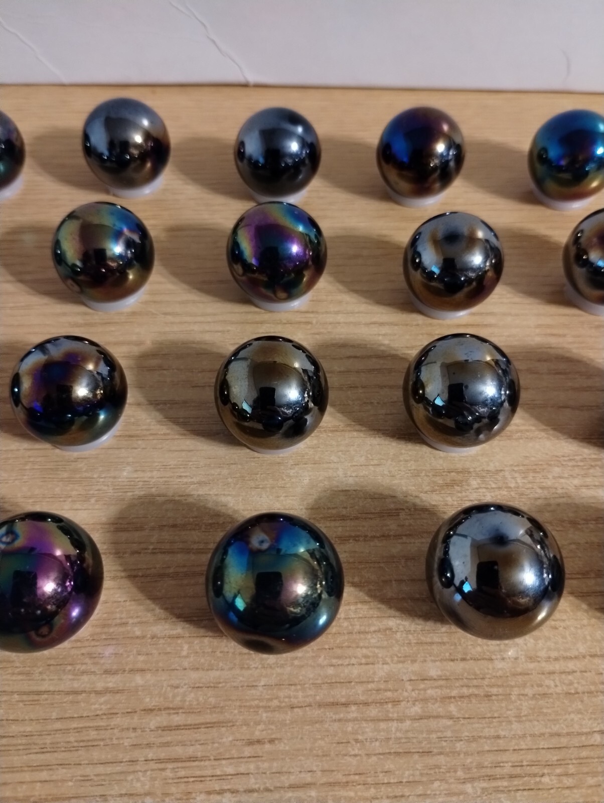 Lot of 20 Iridescent Metallic Mega Fun/ Vacor Mexico 7/8″ Meteor Larger Marbles