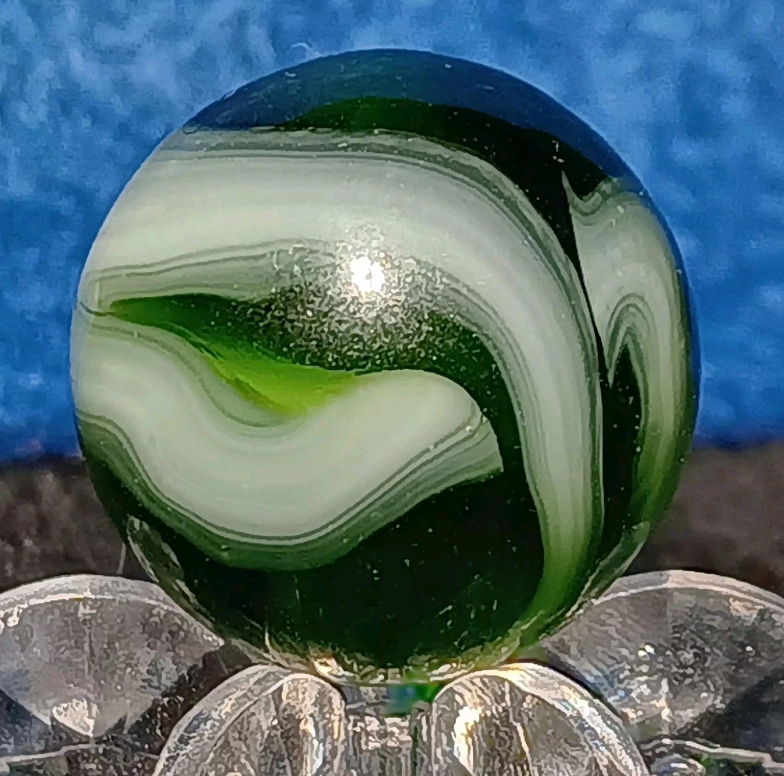 Vintage Jackson Transparent Swirl Marble .60″ Mint. HTF Example