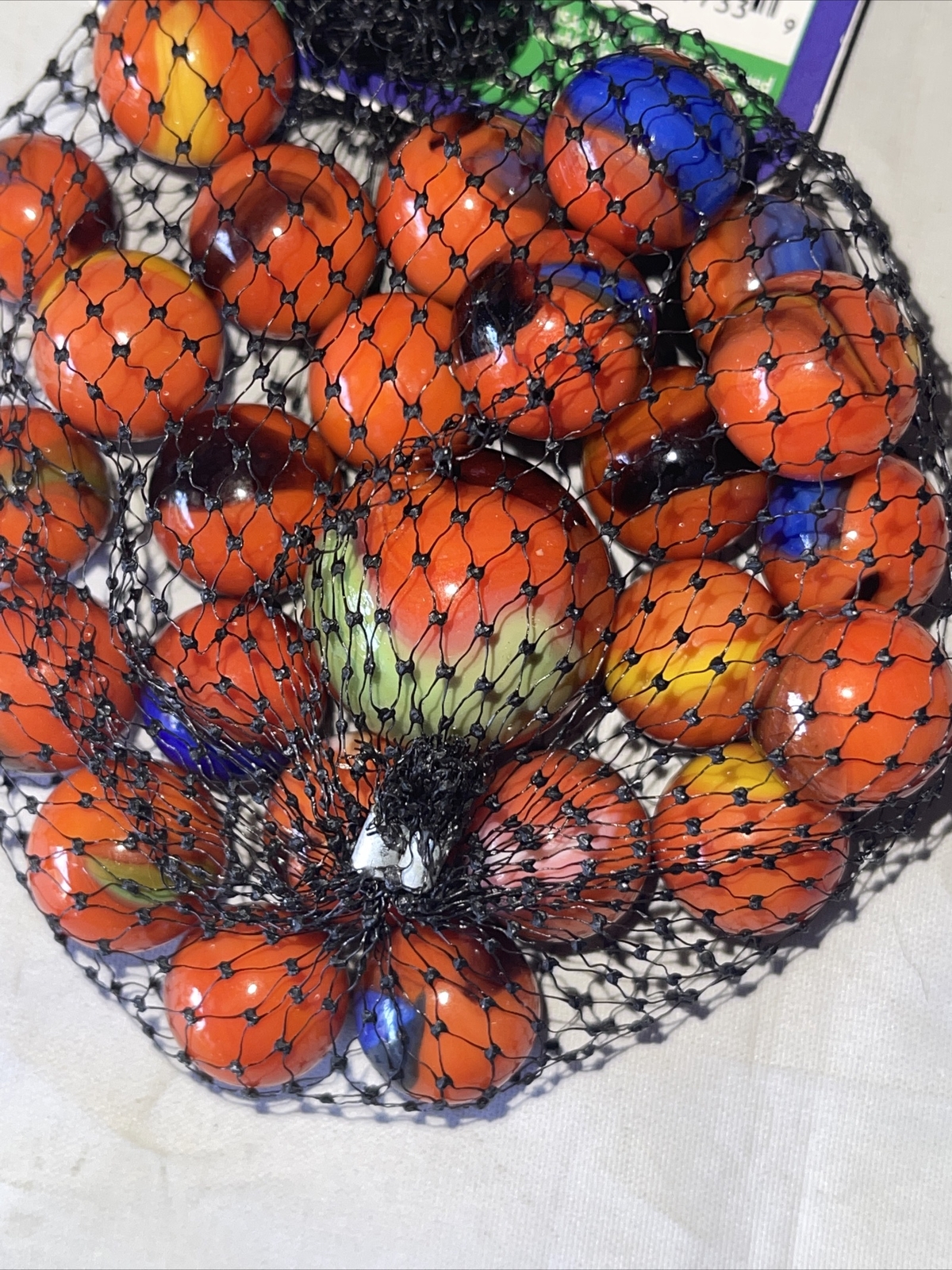 Vintage Net Bag 25 Clownfish Mega Marbles 24 Players & 1 Shooter 6