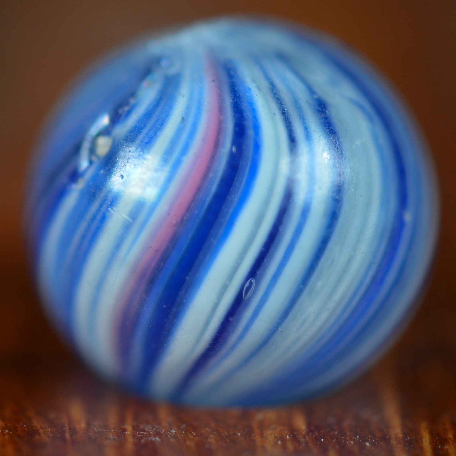 Handmade Blue Onionskin Marble, 0.55 inch, Mint, Germany, 1860-1920, S1588