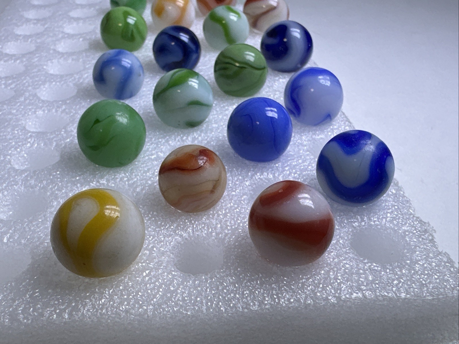 360 Lot Of 20 Vintage Alley Agate Swirl Marbles!
