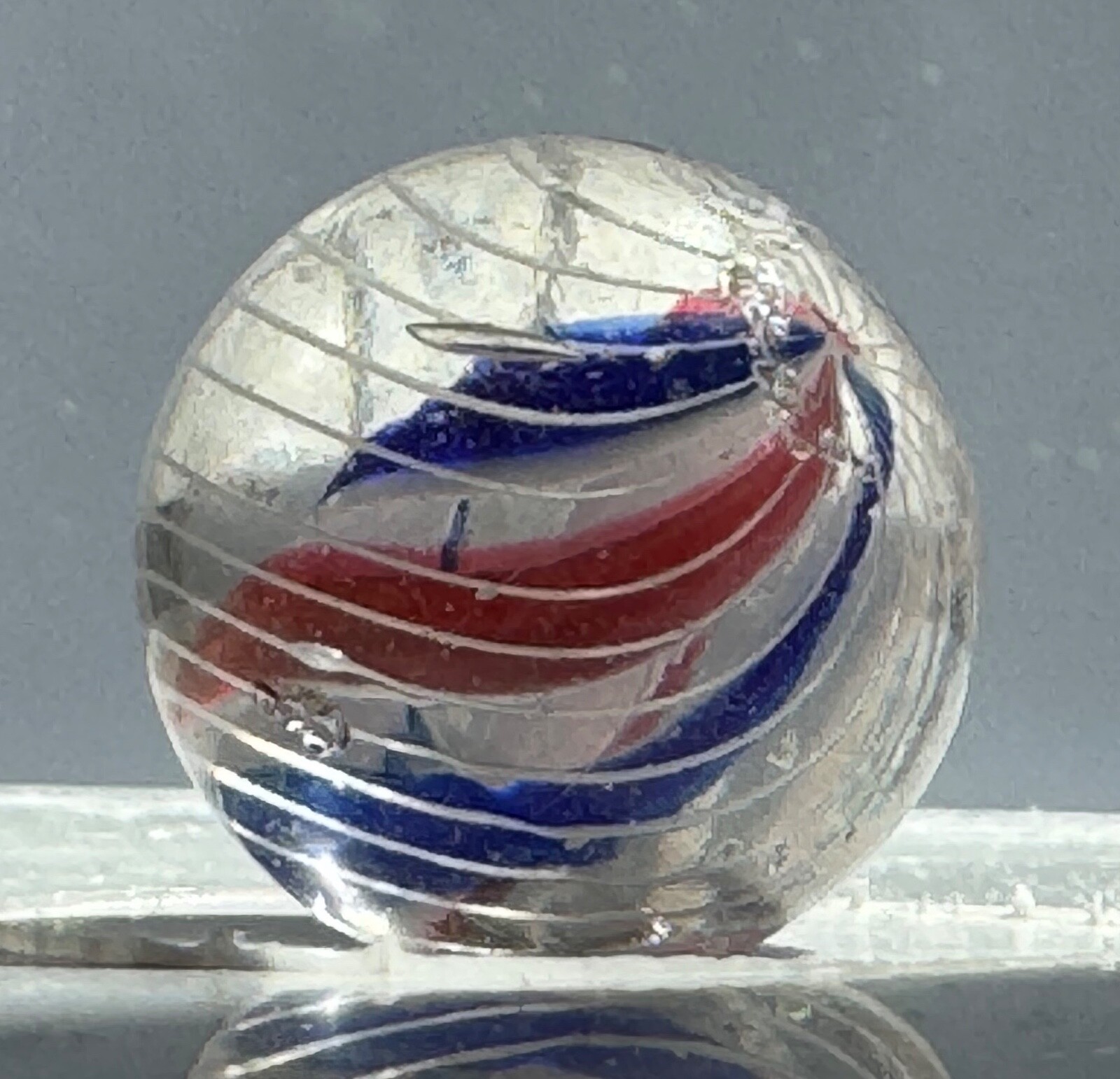 Caged 4 Ribbon Divided Core Marble 17mm (11/16”)