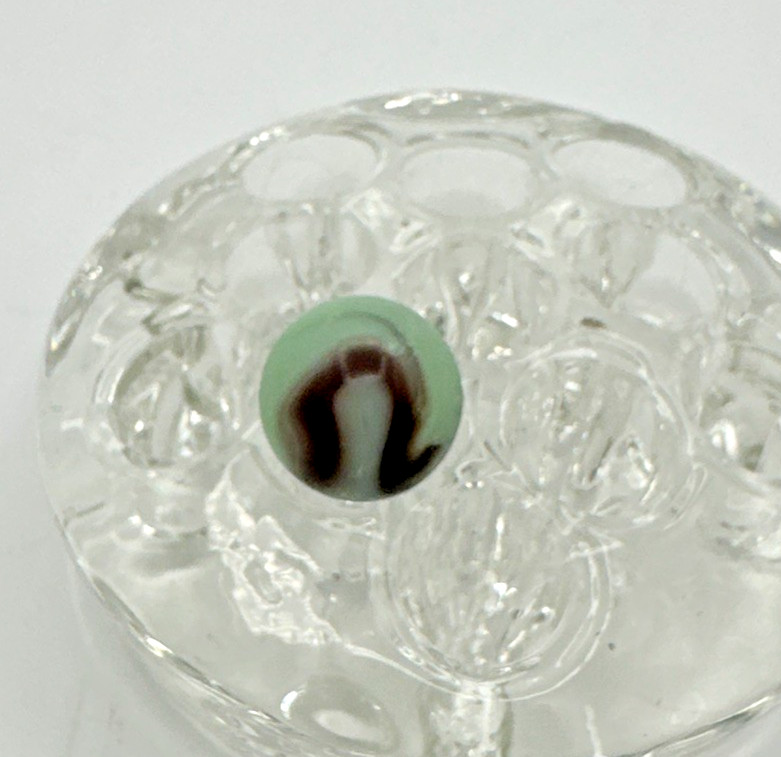 Alley Agate Pistachio Chocolate UV Swirl 5/8″ Marble Mint Green & Brown Smooth!