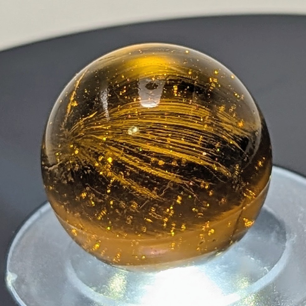 Cac. Christensen Agate Co. Amber Glass Marble .98″- 25.36 mm Stunning