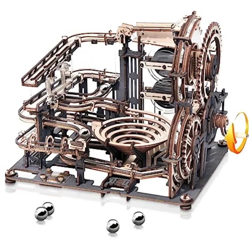 Robotime Marble Spaceport – DIY 3D Wooden Puzzle Mechanical Model Kit