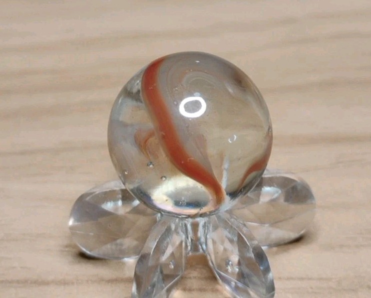.62″ VINTAGE MARBLES – PELTIER CLEAR BASE🔥RARE COLLECTOR TOYS MINT-