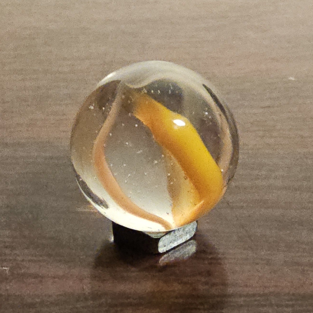 Vintage Vacor Orange Sherbert Spaghetti Ribbon .593″ Glass Marble