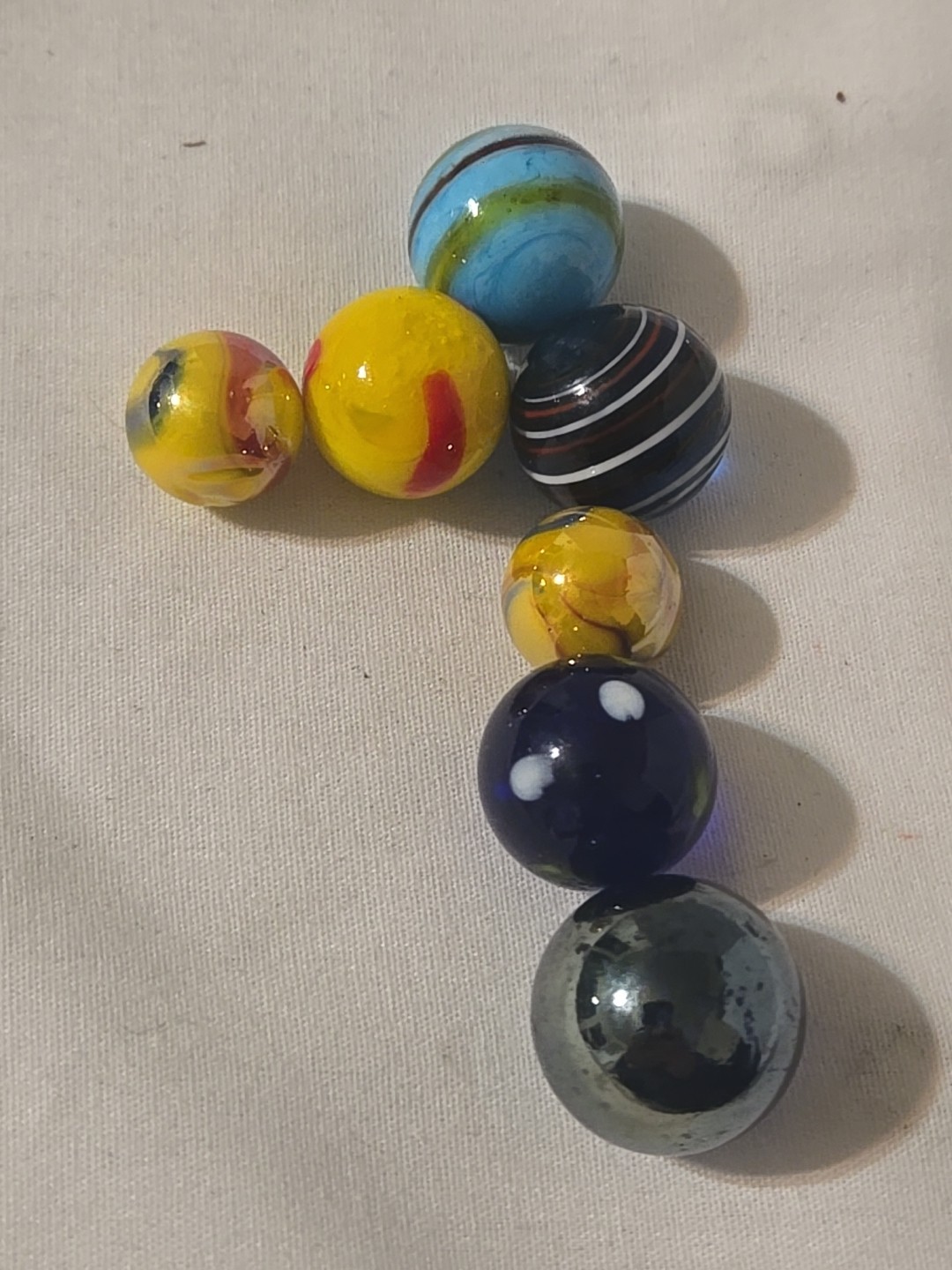 Unbranded Vintage Mixed Marbles Lot Of 7 Pcs Collectible Glass
