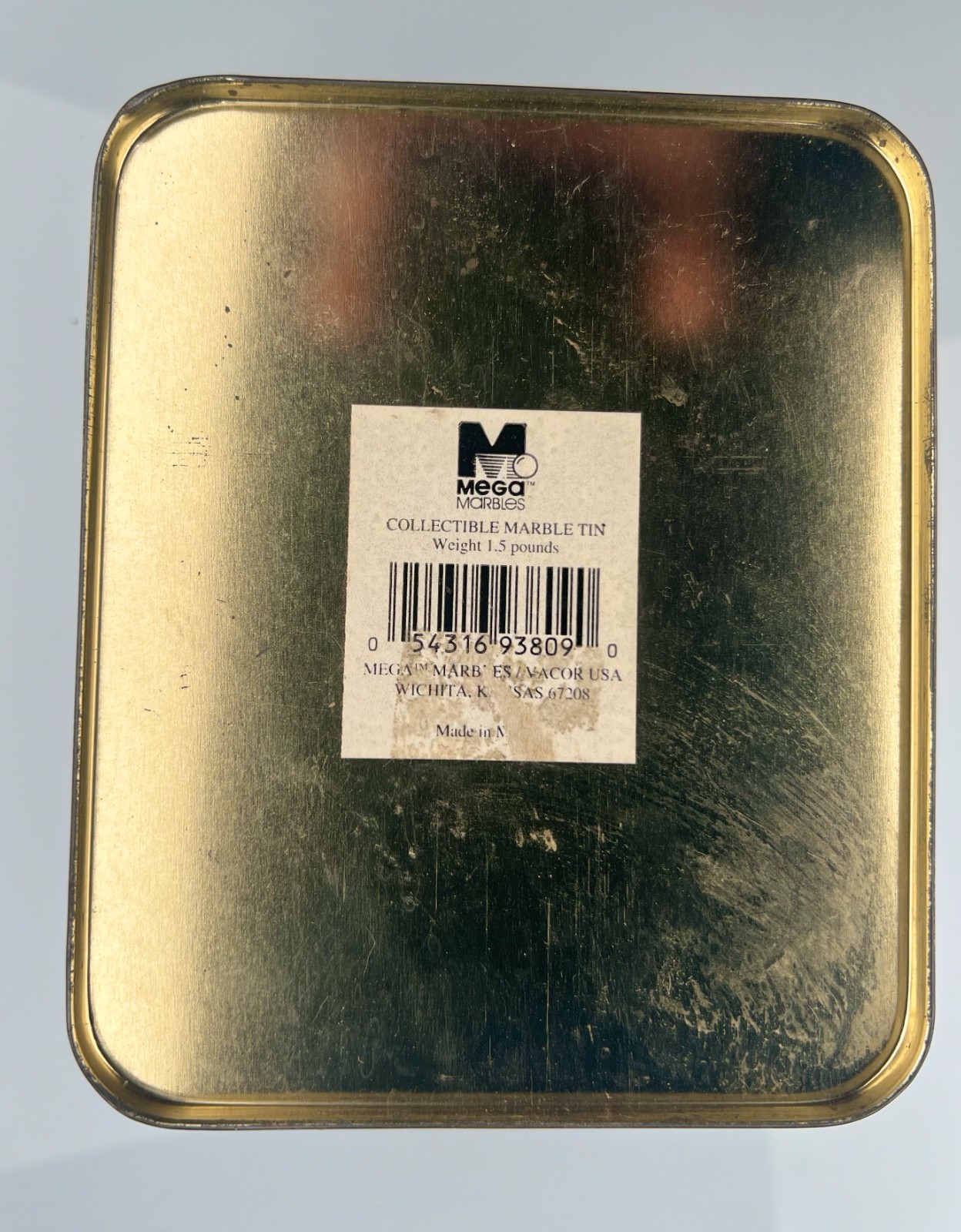 Vacor Mega Marbles Classic Collectible Tin Box Vintage Blue Empty Storage Marble