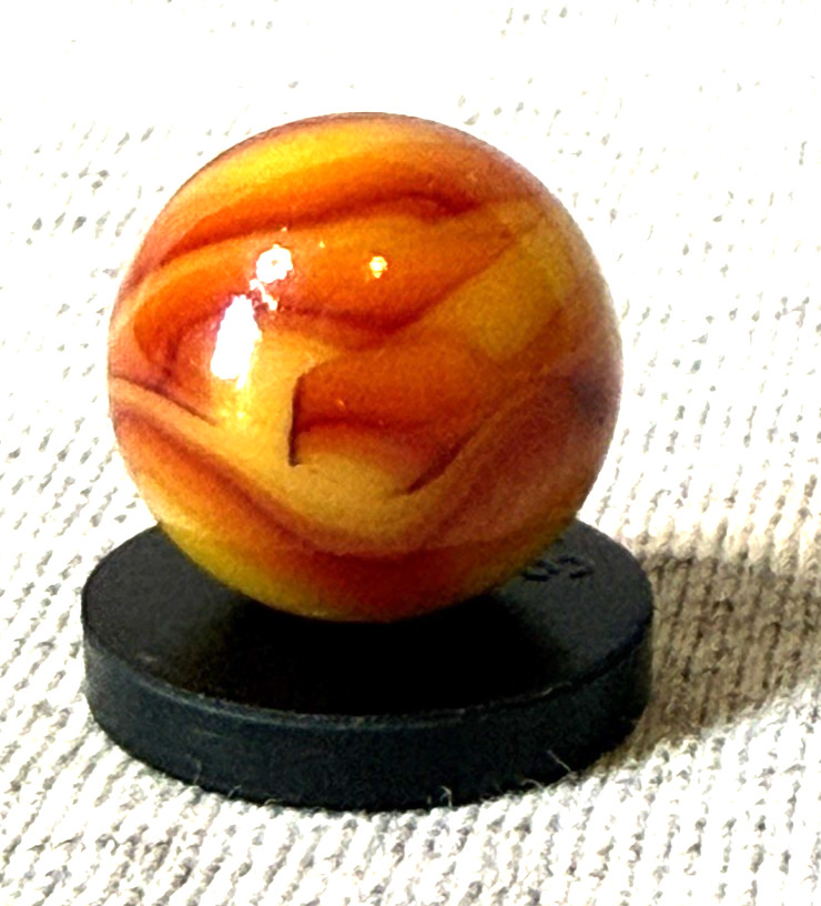 Vintage Marble – Orange-Red-Yellow Flame Dragon Swirl (?) 0.60