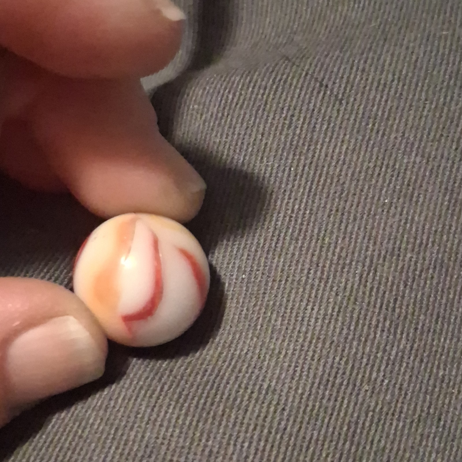 White, Red, and Yellow Swirl Machine Made Toy Marble for Ages 4-11 Years