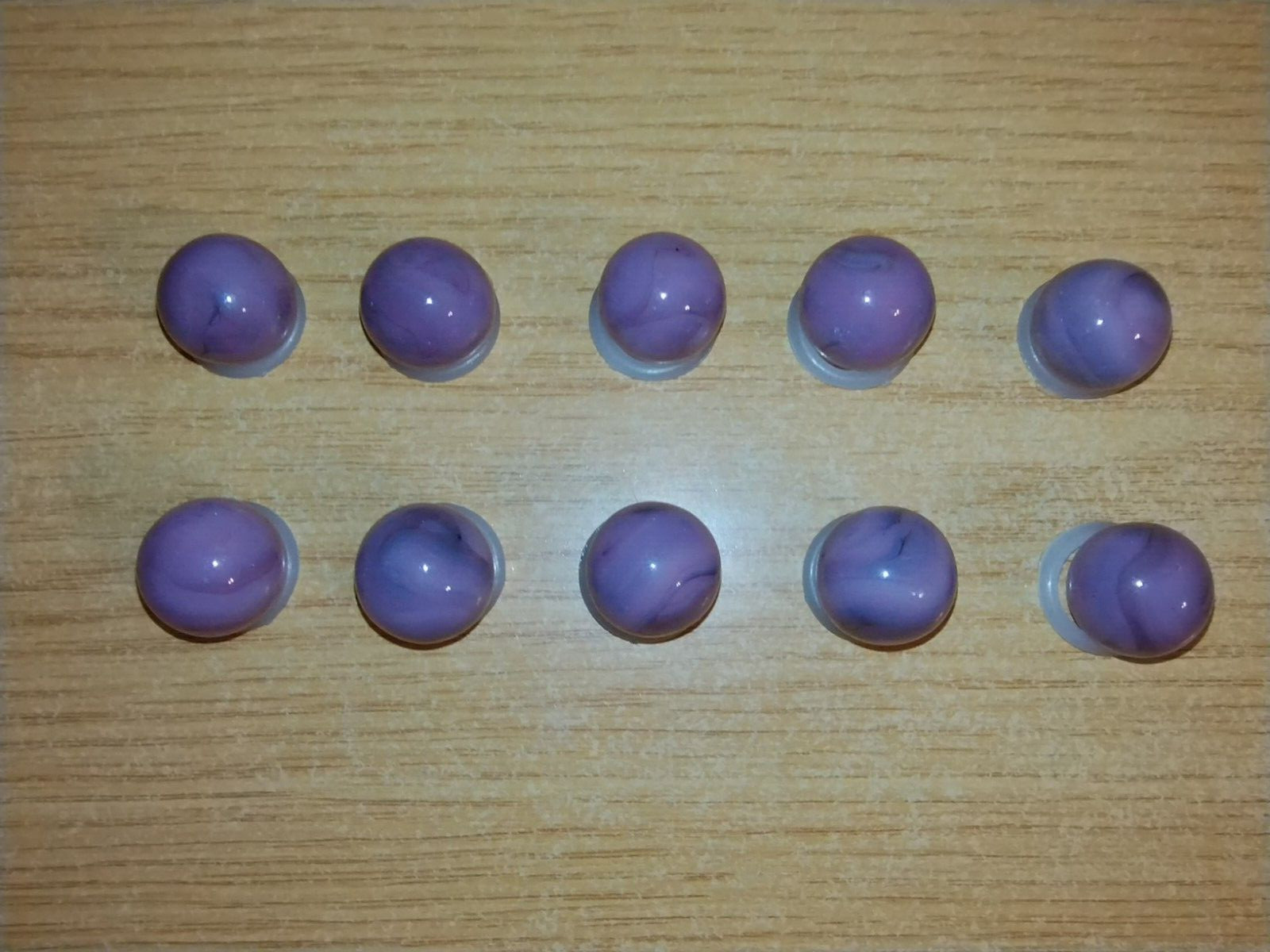 Vintage Lot of 10 Champion Agate Company Pink Purple Lavender Swirl 5/8″ Marbles