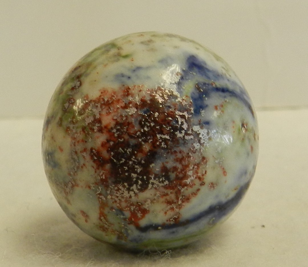 #21040m Large 1 Inch Vintage German Handmade Crockery Shooter Marble