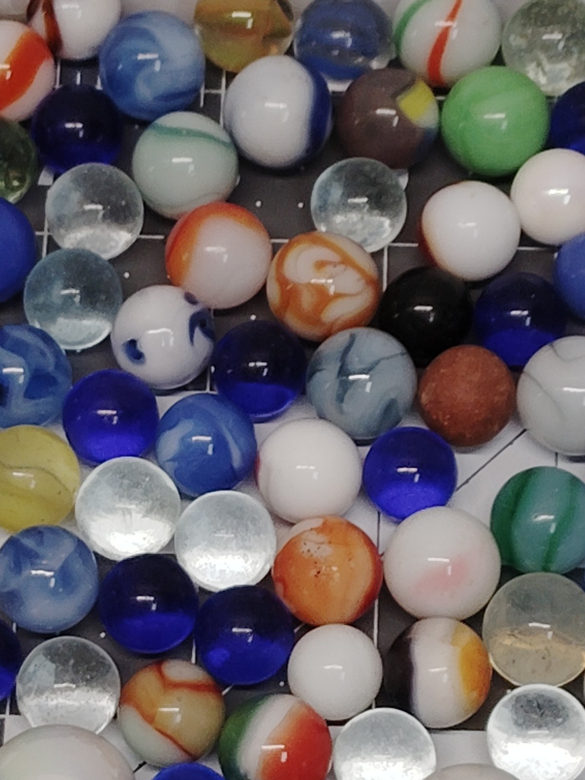 120 Lot~Vintage Marbles Attic Found Marbles In Glass Jar